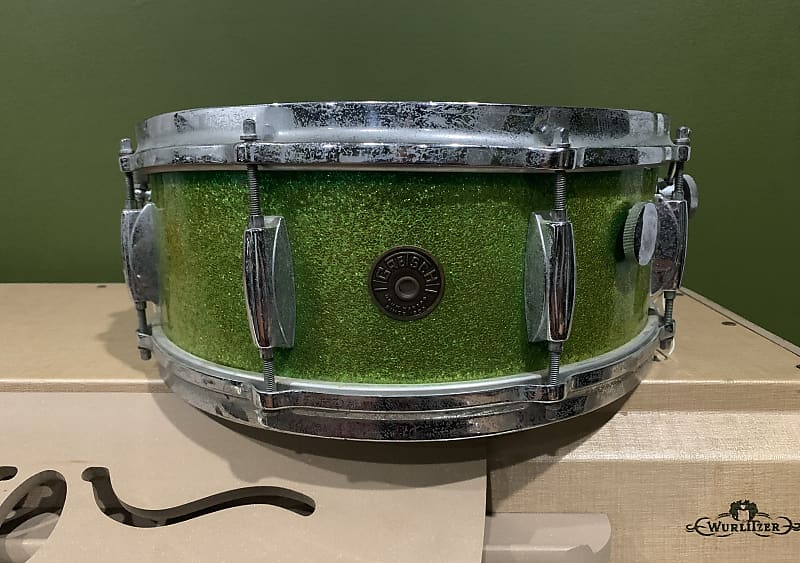 1962 Gretsch “Name Band” 5x14 green sparkle vintage snare drum