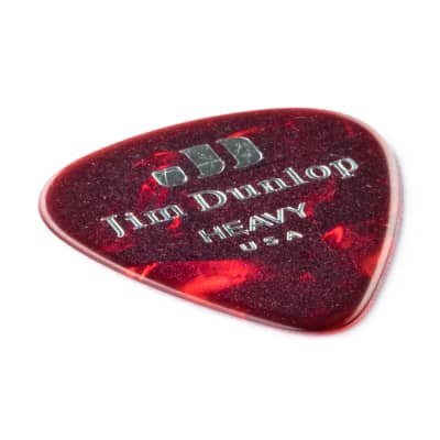 Dunlop 483R09HV Celluloid Red Pearloid Pick Heavy 72 Picks RED PEARLOID image 2