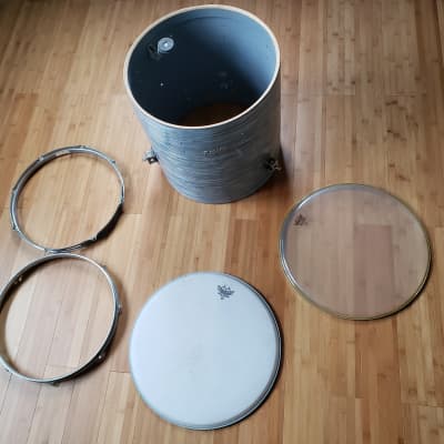 Rogers Holiday Drum Kit Drumkit Stands Heads & Hardware 1960 Sky Blue Ripple Roger Great Shape! Trade. image 22