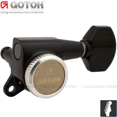 GOTOH SG381-07 MGT 6 In-Line Locking Mini Tuners MAGNUM LOCK Traditional - BLACK