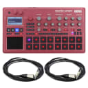 Korg electribe2SRD Metallic Red w/ 2x VK TRS to XLRM Patch Cables - 10 ft
