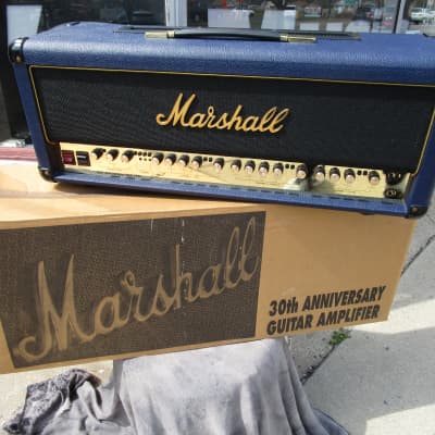 Marshall 1962-1992 30th 6100LE Anniversary BLUE 100 watt FULL Stack near Mint w/ original shipping image 3