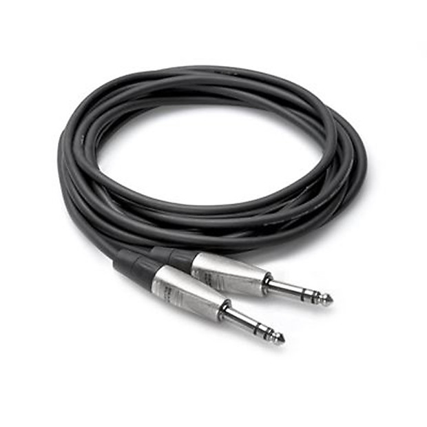 Hosa HSS-005X2 Dual REAN 1/4" TRS to Same Pro Stereo Interconnect Cable - 5' image 1