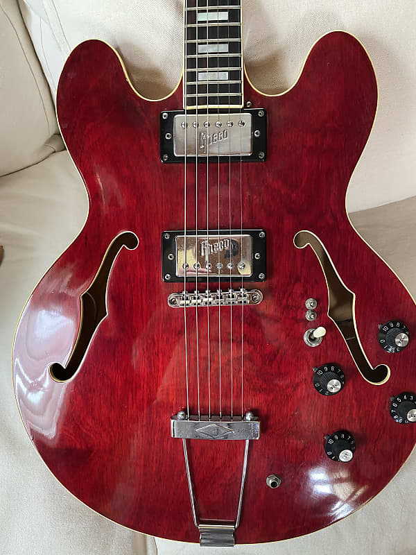 Greco SA-550 1974年製 Greco SA-550 Semi-Hollow 1974 Transparent Red | Reverb