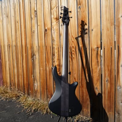 Schecter DIAMOND SERIES Stiletto-5 Stealth Pro - Satin Black Left Handed 5-String Electric Bass Guitar (2023) image 3