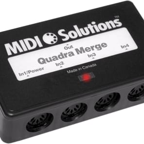 MIDI Solutions Quadra Merge 4-Input MIDI Merger Box