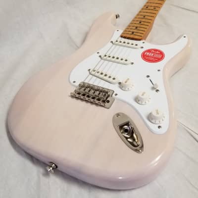 Squier Classic Vibe '50s Stratocaster Electric Guitar, Maple Fingerboard, White Blonde image 14