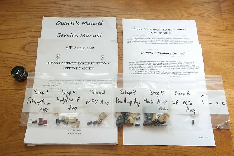 KLH model 71 restoration kit filter capacitor repair rebuild fix  			