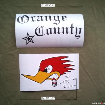 Guitar stickers Woodpecker & Orange County image 1