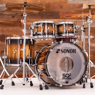 SONOR SQ2 4 PIECE DRUM KIT, BIRCH, CANDY BLACK BURST OVER | Reverb