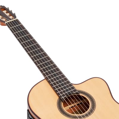 Valencia VC704CE 700 Series Solid Sitka Spruce Top Mahogany Neck 6-String Acoustic Electric Classical Guitar image 3