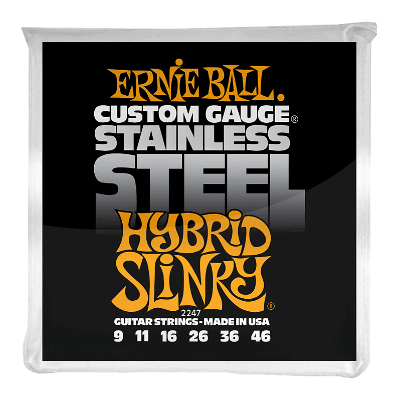 Ernie Ball 2247 Hybrid Slinky Stainless Steel Electric Guitar Strings; gauges 9-46 image 1