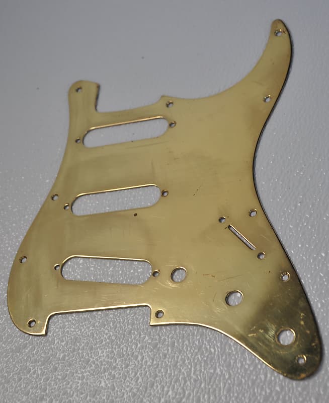 1970-1980s Stratocaster All BRASS Pickguard ~GOLD~ for Fender Strat Guitar