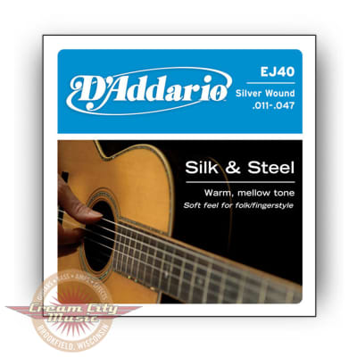 D'Addario EJ40 Silk & Steel Folk Acoustic Guitar Strings .011-.047