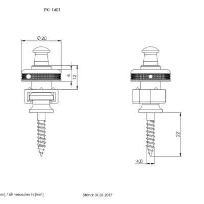 Genuine Schaller latest S-Lock Straplock. pair - Ruthenium Made in Germany image 3