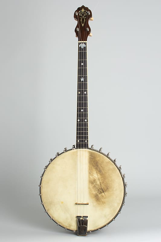 Vega  Tu-Ba-Phone Style M Tenor Banjo (1926), ser. #68666, original black hard shell case. image 1