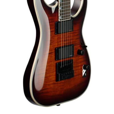 ESP LTD MH-1000 EverTune FM Electric Guitar Dark Brown Sunburst image 9