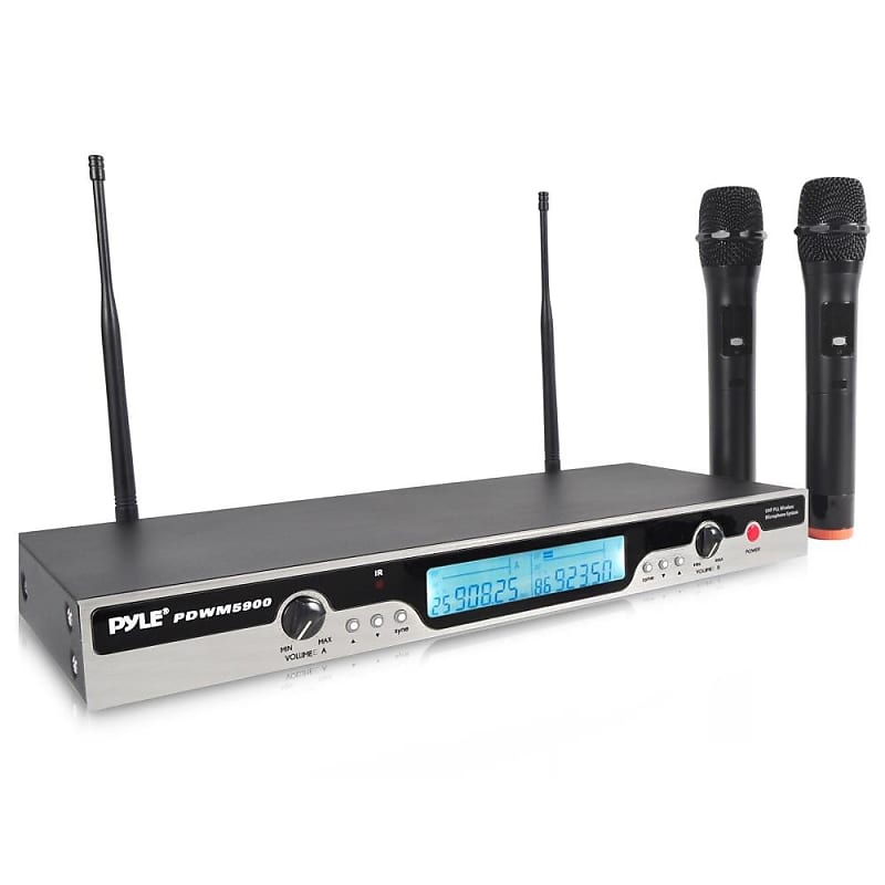 Pyle PDWM5900 UHF Wireless Mic System w 2 Handheld