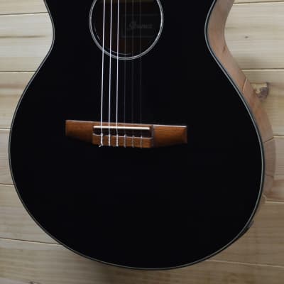 Used Ibanez AEG50N Classical Acoustic Electric Guitar Black High Gloss image 2