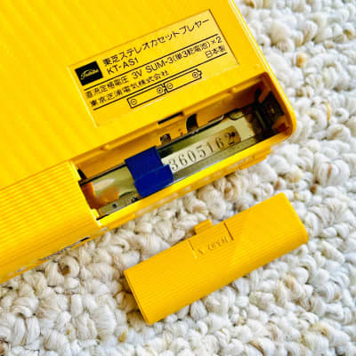 TOSHIBA KT-AS1 Walkman Cassette Player ! Super Rare Candy Yellow ! Motor Running ! image 12
