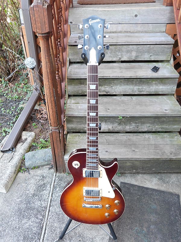 Gamma Single cutaway style guitar Japan 1970's 1970's cherry sunburst image 1
