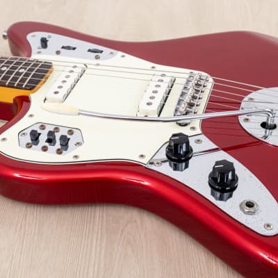 2002 Fender Jaguar ‘62 Vintage Reissue Left-Handed JG66-85L Candy Apple Red + Headstock, Japan CIJ image 6