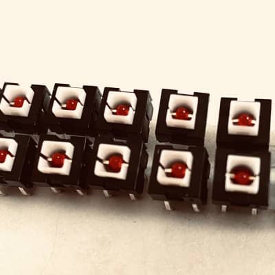 OFFER ! 14 PCS TR-909 Pushbutton switch (RED LED )  For Step/Sequencer KHJ-11901