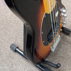 Sterling by MusicMan Ray34CA Classic Active 4-string Bass Guitar 3-Tone Sunburst with gig bag image 5