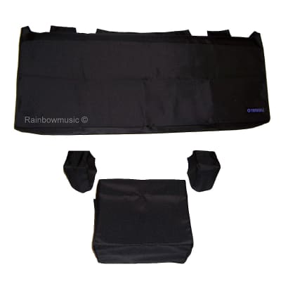 Deluxe Dust Cover Set For Yamaha Tyros 3, 4, 5  ( 61 Key ) Black image 2