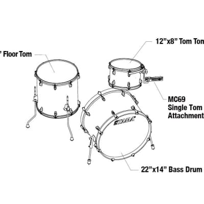 Tama CL32RZS-BAB Superstar Classic Shell Kit 3 pcs - Blue Lacquer Burst/Chrome HW image 2
