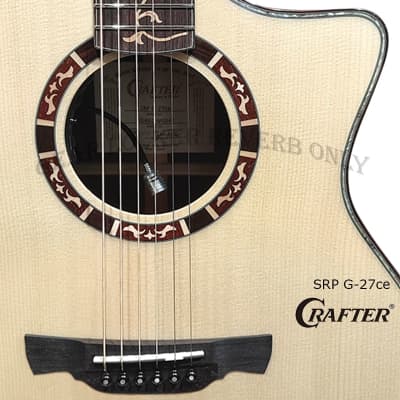 Crafter (Korea made) SRP G-27ce Solid Engelmann Spruce & Rosewood electronics acoustic guitar image 9