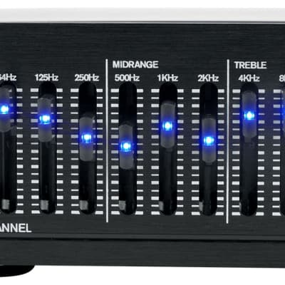 Rockville Audio REQ20 Dual 10 Band Home Theater Equalizer Graphic EQ w/VU Meters image 6