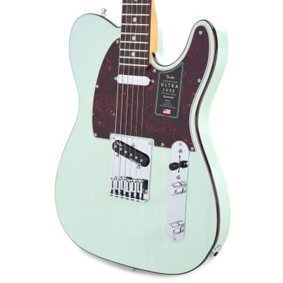 Fender American Ultra Luxe Telecaster Transparent Surf Green image 2