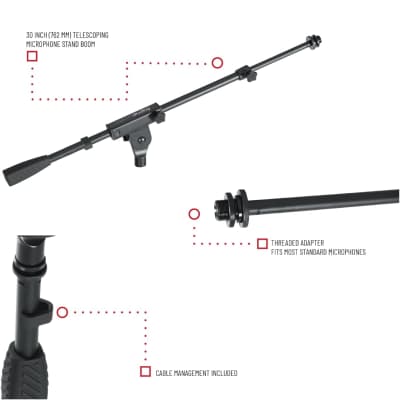Gator Frameworks  GFW-MIC-0010 Adjustable Single Section Boom Arm for Microphone Stands image 8