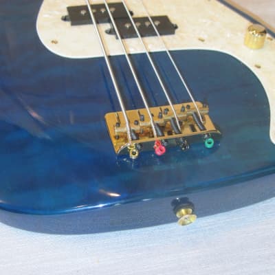 Jay Turser JTB-400 QMT Blue 2002- Trans Blue P Bass Light! --FINAL-- image 13