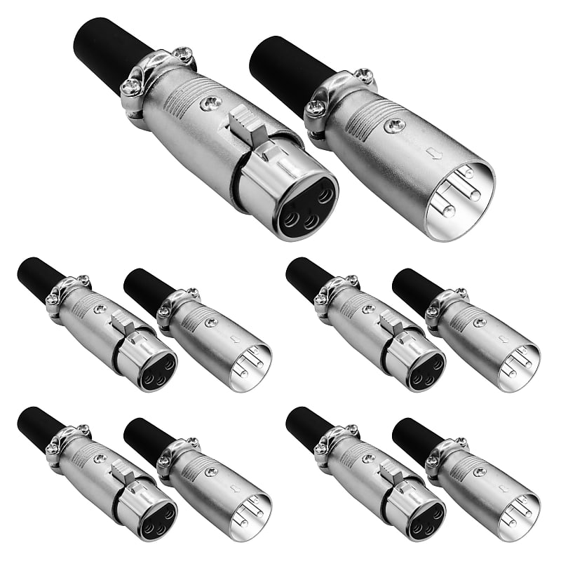 5 Core 3 Pin XLR Male Female Microphone Audio Cable Connector Solder Snake Plug Mic XLR Adapter Connectors 10 Pieces xlr 5 pair image 1