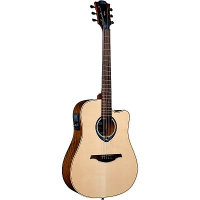 Lag Guitars Tramontane HyVibe THV20DCE Dreadnought Acoustic-Electric Smart Guitar Natural image 3