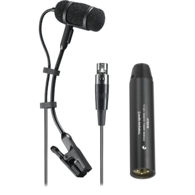 Audio-Technica PRO35 Cardioid Condenser Clip-on Instrument Microphone, Wired - XLR power module