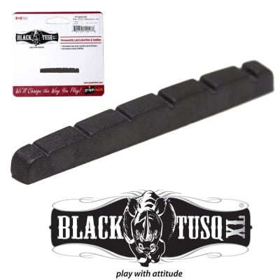 Graphtech Black PT-5010-00 Slotted Tusq XL Nut 44mm Flat Bottom for Stratocaster / Telecaster etc.. image 1