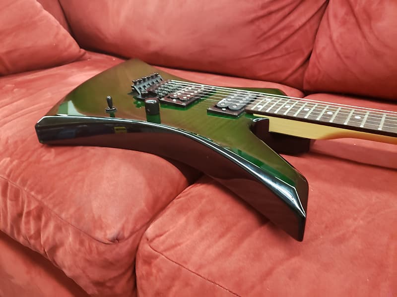 Jackson Kelly 1990's Trans Green Flame Top