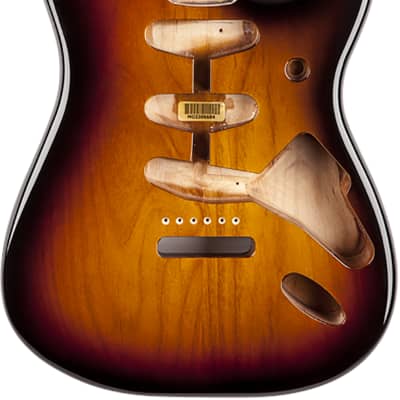 Genuine Fender Classic 60s Strat SSS Alder Body, Sunburst, Vintage bridge mount image 2