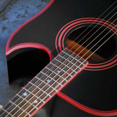 Lindo LDG-46 Widow Acoustic Guitar with A-Grade Rosewood Fingerboard and Free Accessories - Matte Black image 4