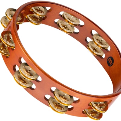 Meinl Percussion TA2B-AB Traditional 10-Inch Wood Tambourine with Double Row Brass Jingles image 1