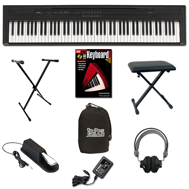 Yamaha P 105B Digital Piano Keyboard Basic Bundle NEW FREE SHIPPING