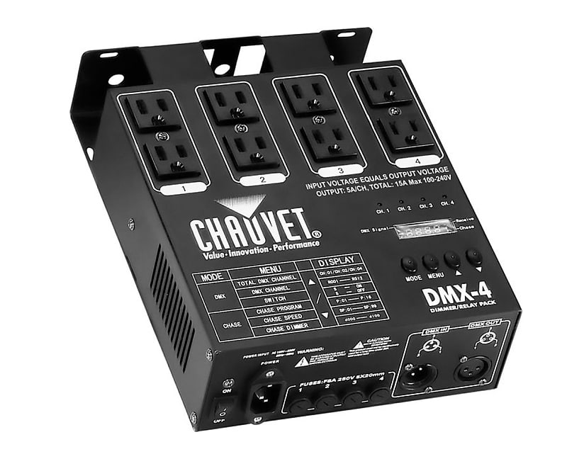 CHAUVET DJ DMX-4 4-Channel Dimmer/Relay Pack DMX Controller PROAUDIOSTAR image 1