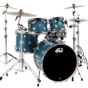 DW Collector's Series 4-Piece Finish Ply Teal Glass Shell Pack with Chrome Hardware