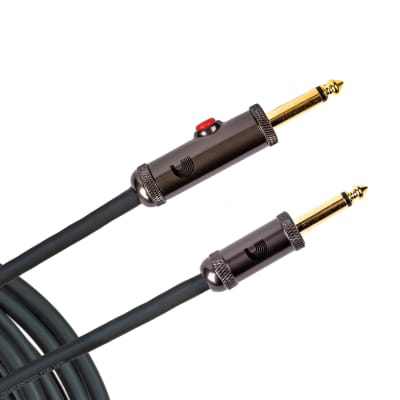 D'Addario 15' Circuit Breaker Instrument Cable with Latching Cut-Off Switch, Straight Plug image 1