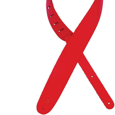 D'Addario -  Leather Guitar Strap Red 2.5" Wide, 25BL03 image 1