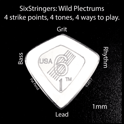 SixStringers Inc. Wild Plectrum Alloy Aluminum 1mm (one pick) THE WARM METAL GUITAR PICK image 2
