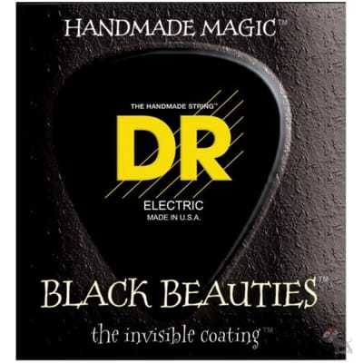 DR Strings Black Beauties Black Colored Electric Guitar Strings: Medium To Heavy 10-52 image 2
